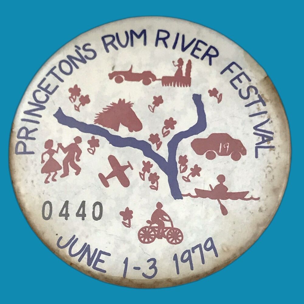 Princeton Rum River Festival 1979 Vintage Pin Button Vendor Badge Numbered 70s
